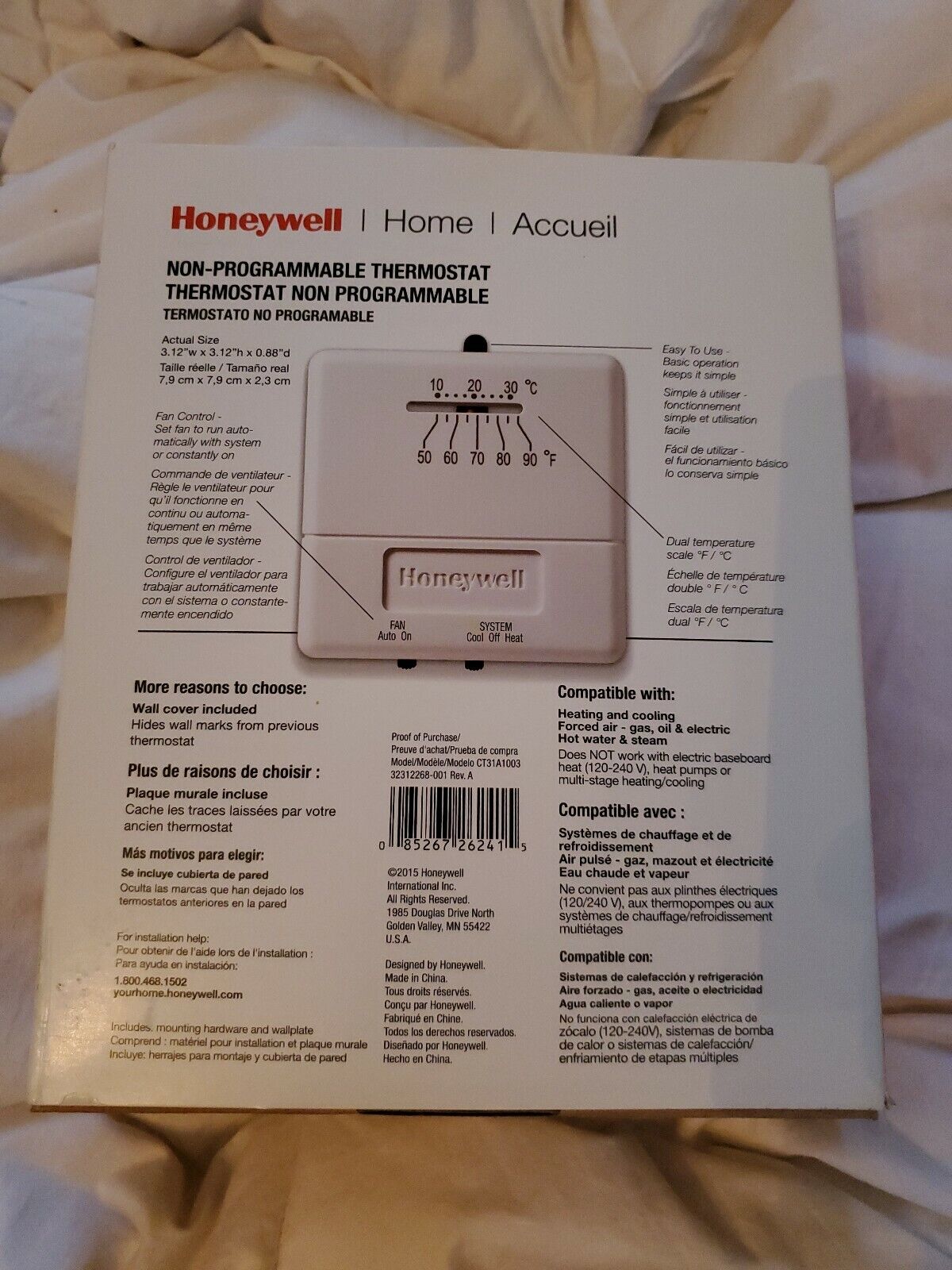 Honeywell Home Accueil None Programmable Thermostat