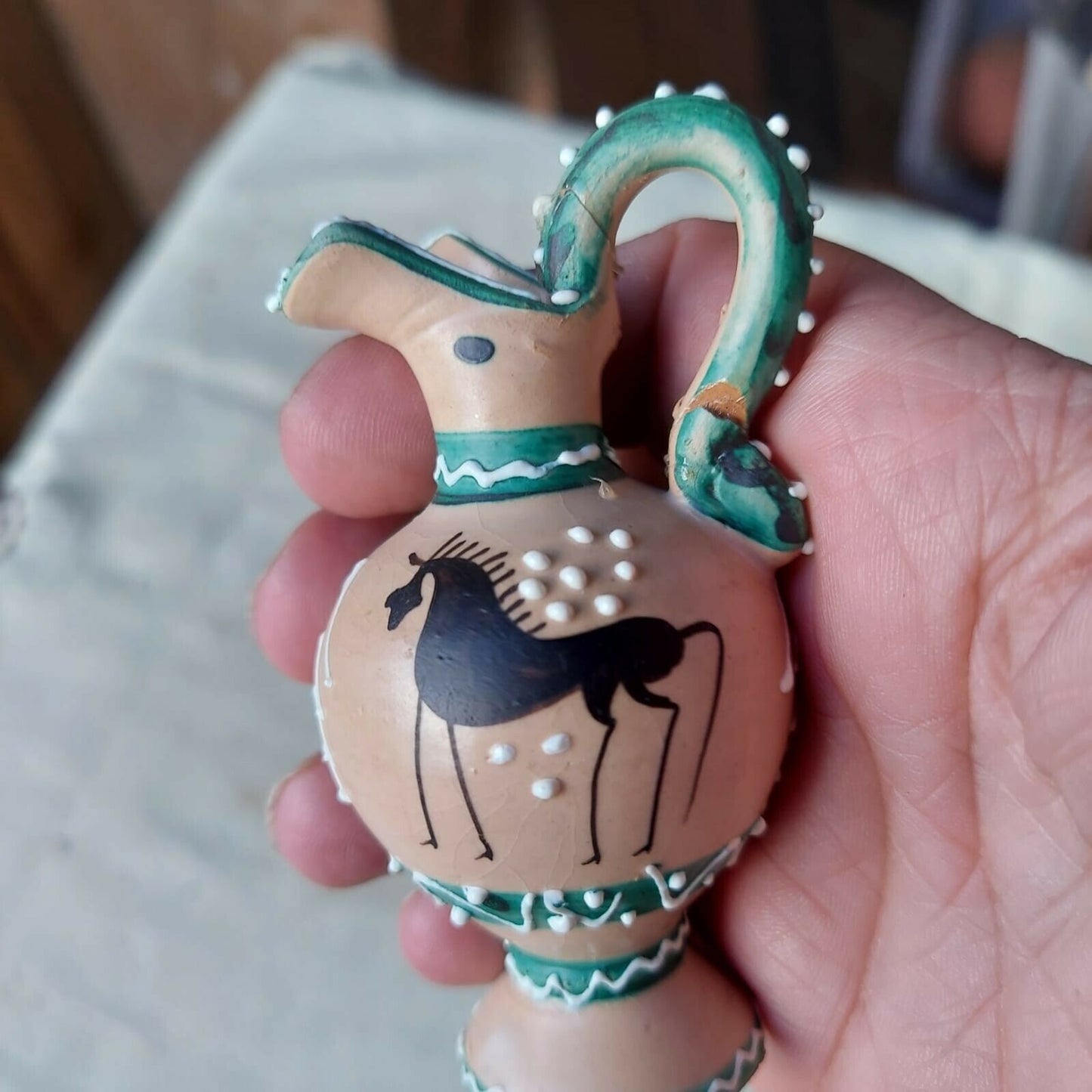 Vintage Ceramic Italy 65 Miniature Pitcher