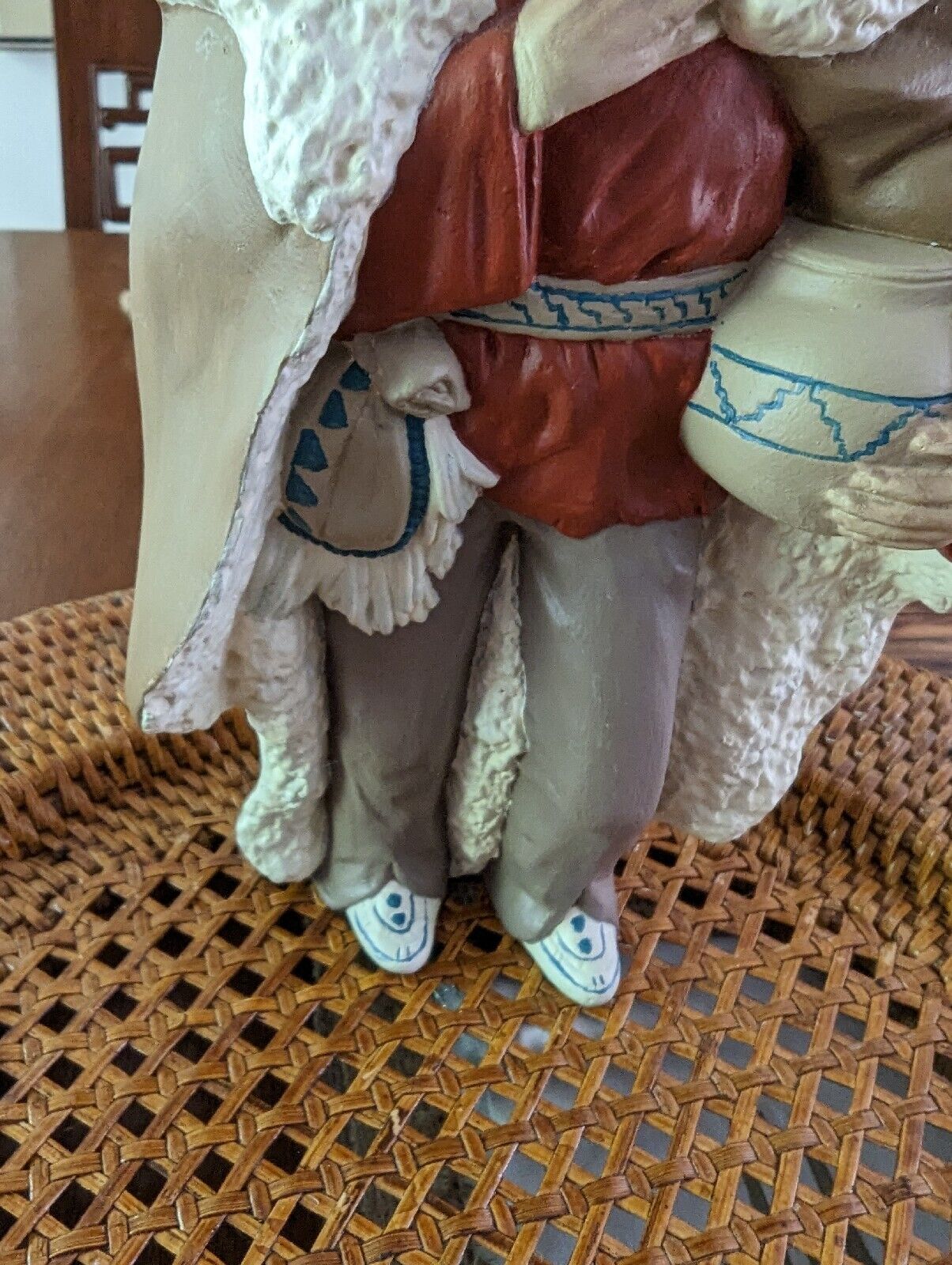 North America Native American Ceramic Figure Clad In Winter Attire