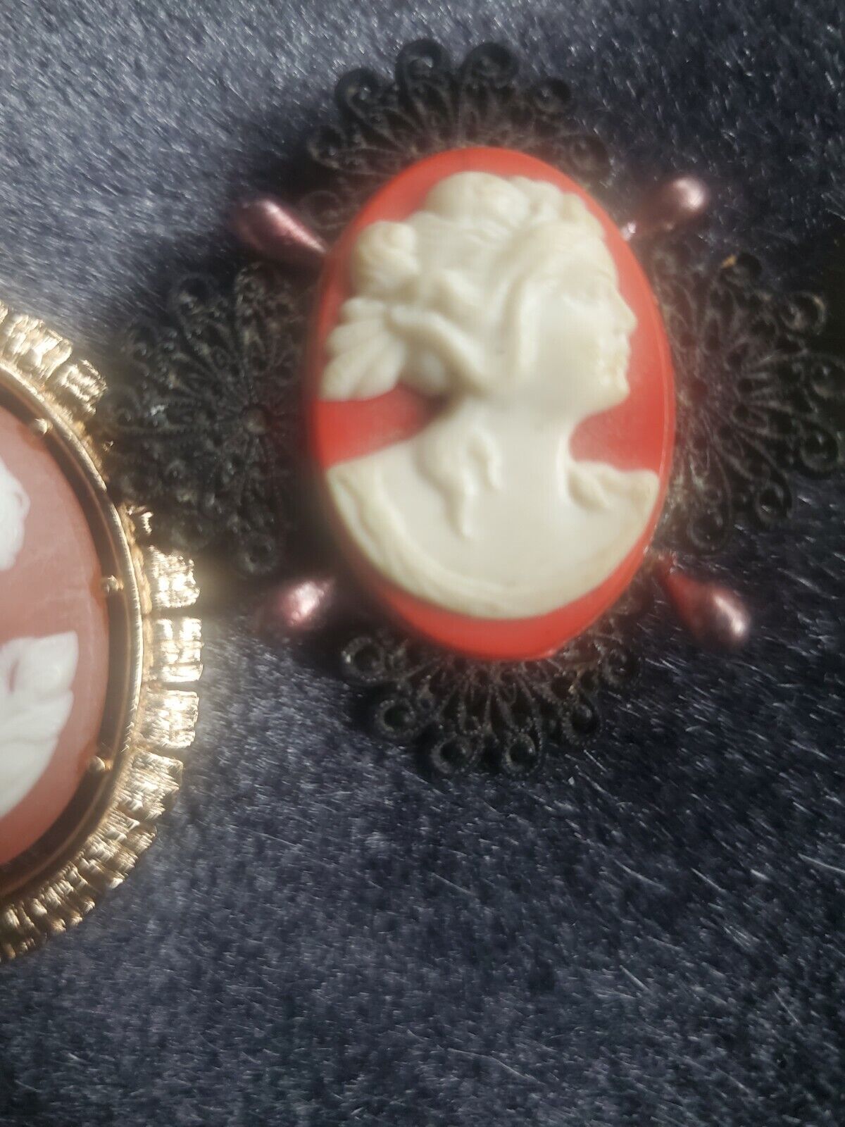 Vintage Cameo Brooches And Cameo Necklace Custom Jewelry Lot