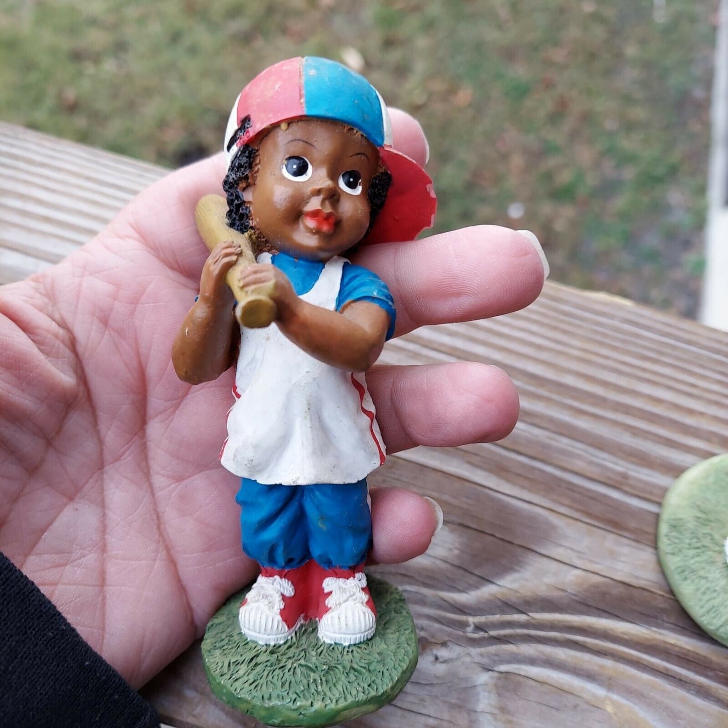 3 Shiah Yih Porcelain Figurines USA Boy and Girls in baseball attire figurines