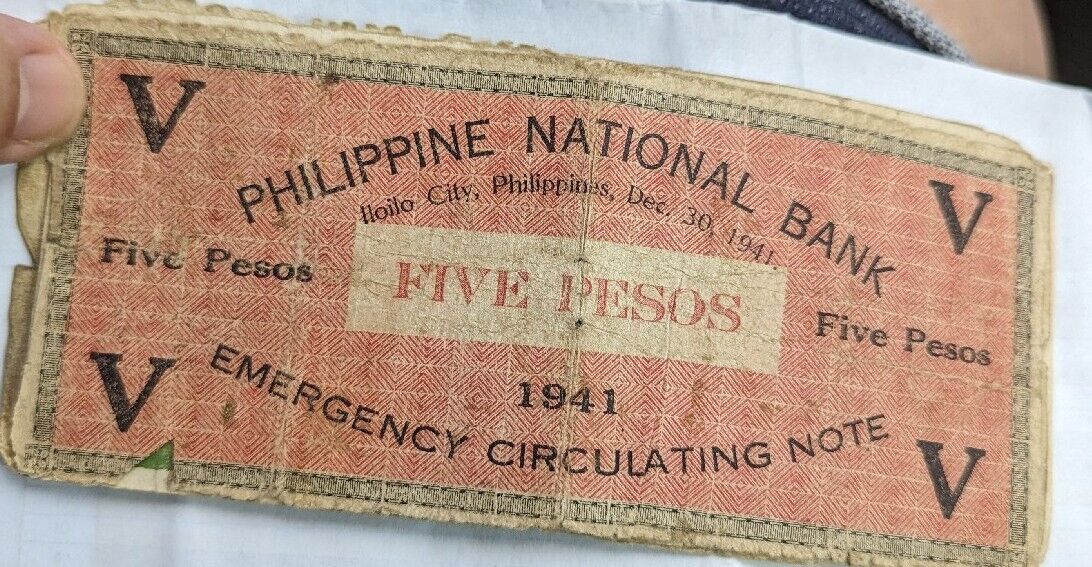 WW2 US Philippines 5 Pesos PNB ILOILO C/S  ALUBJIB, Misamis Or Emergency Note