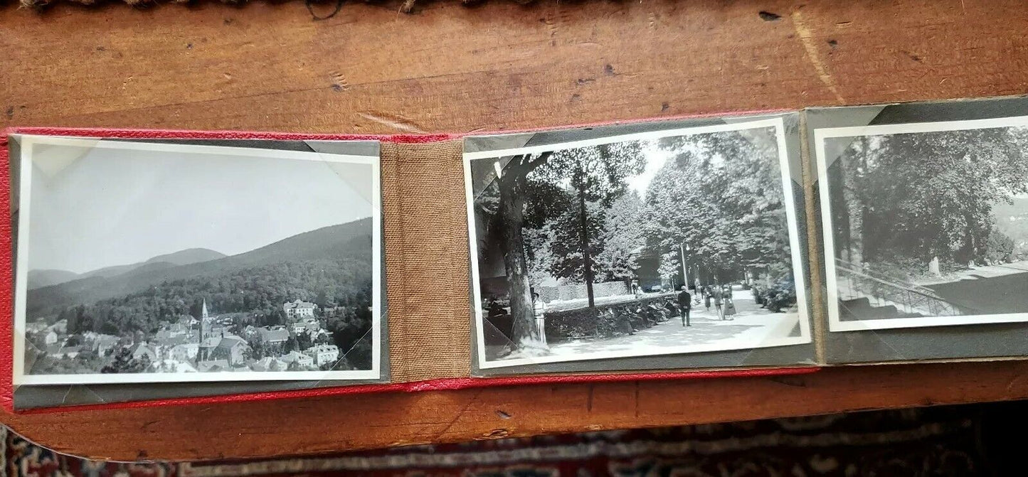 Old 8 Black And White European Photos In Wallet Sized Album