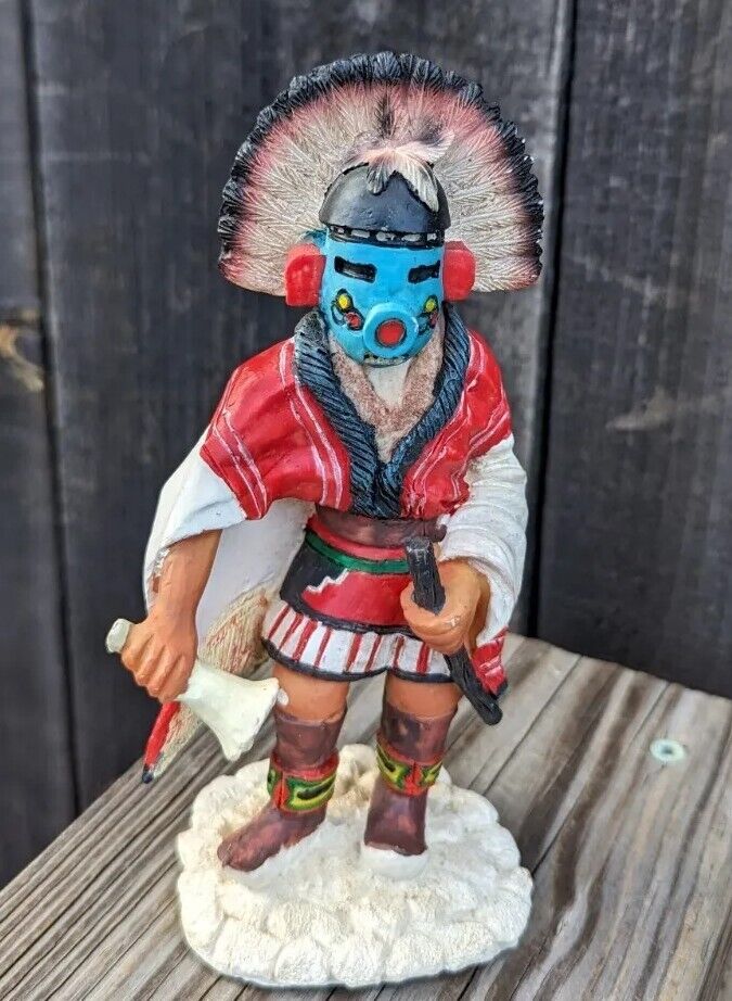 Vintage 1980 Hopi Kachina Ceramic 7" Figurine