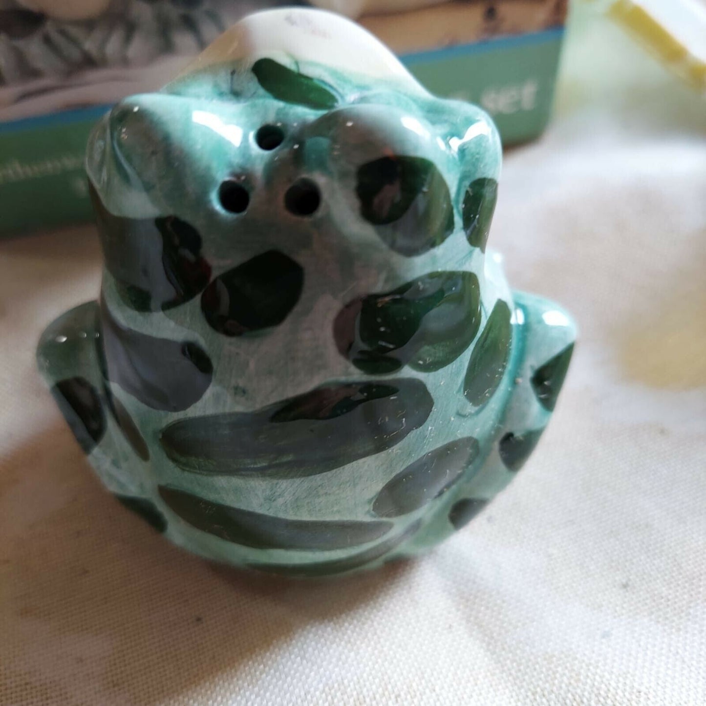 Earthware Frog Salt And Pepper Shakers set