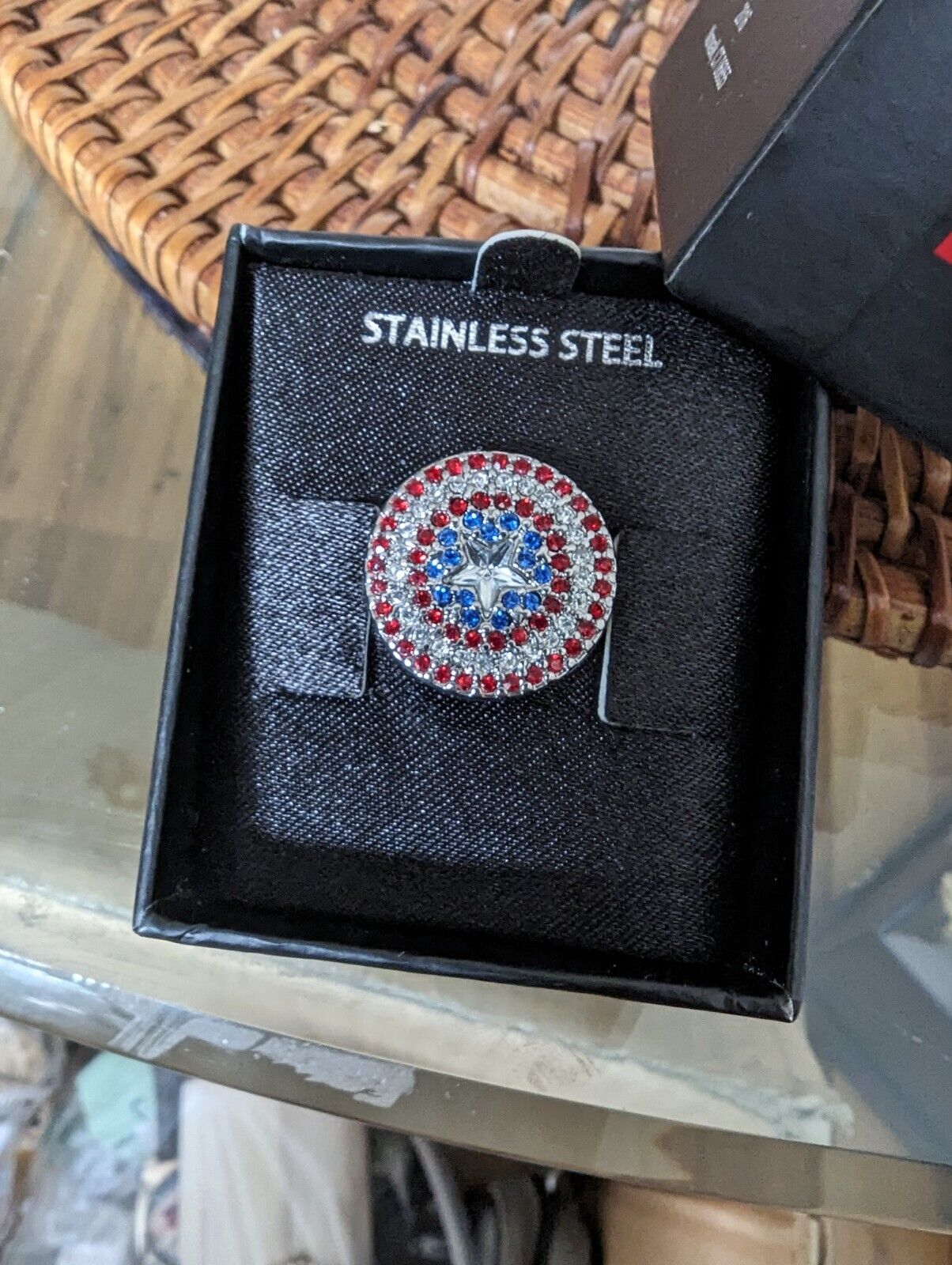 Captain America Shield Stainless Steel Womens Ring Size 6 Marvel Comics New