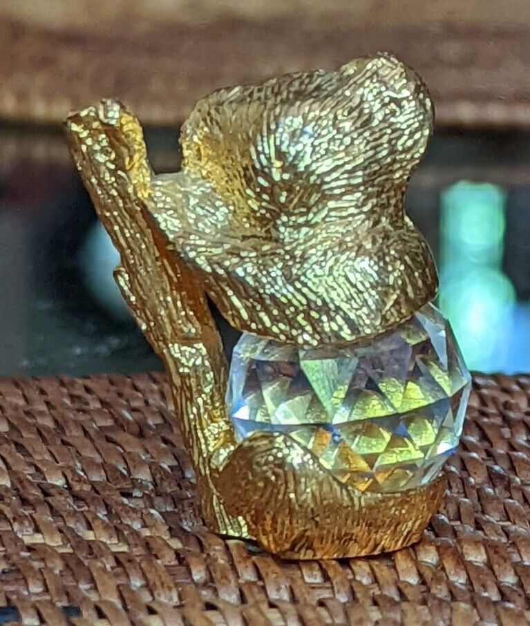 Swarovski Based Crystal Golden Koala Bear Figurine 1.5"