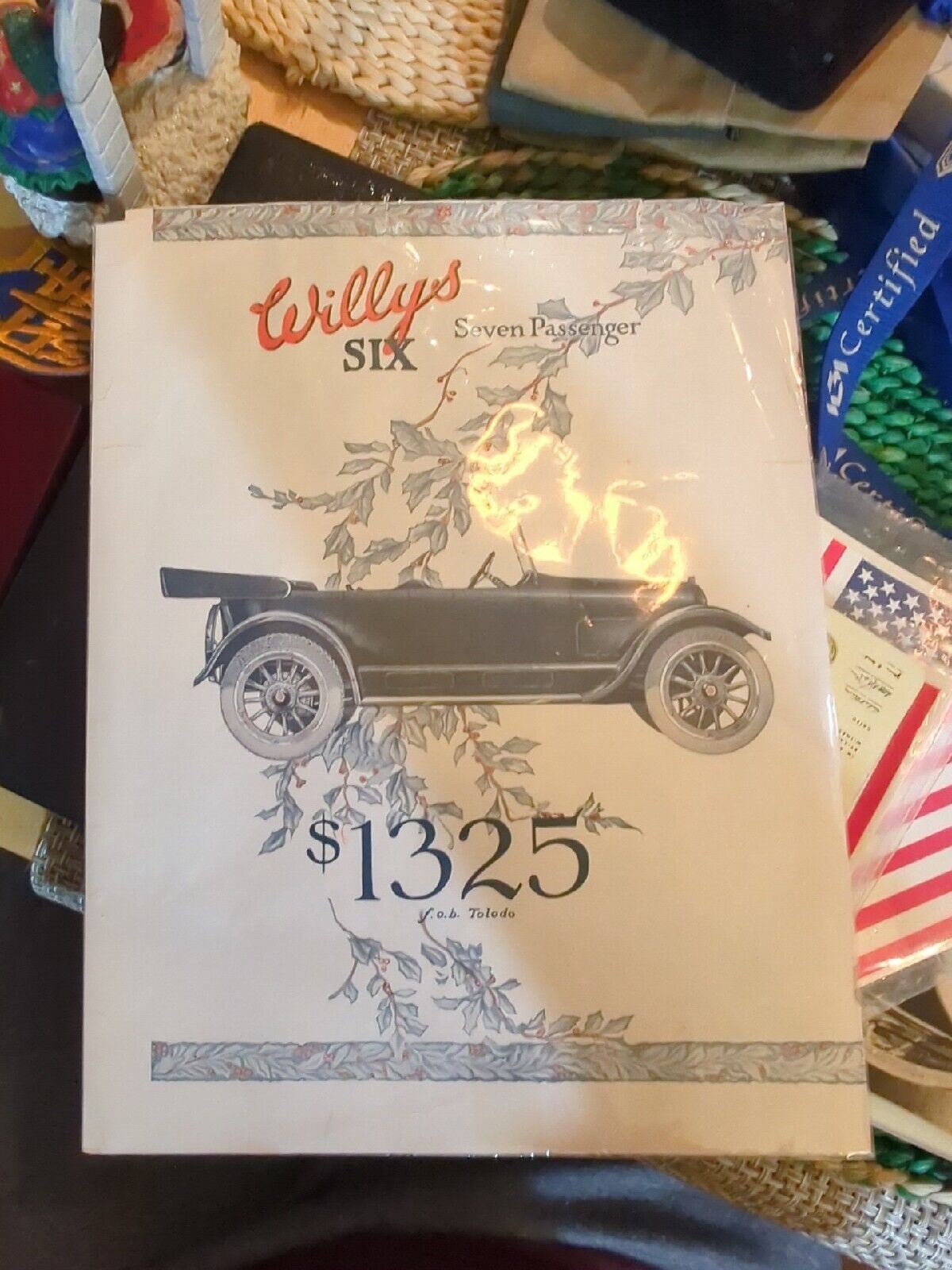 Willys Six car advertising four page brochure circa 1920