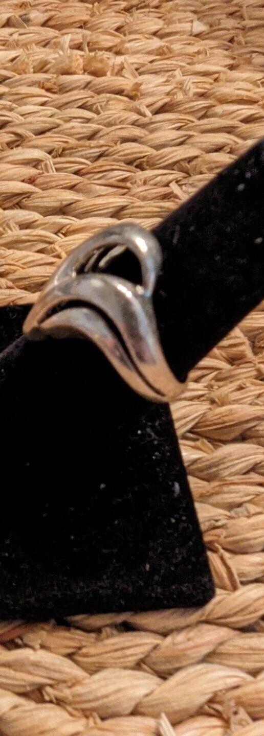 925 Italy Sterling Silver Large Swirl Ring Size 6