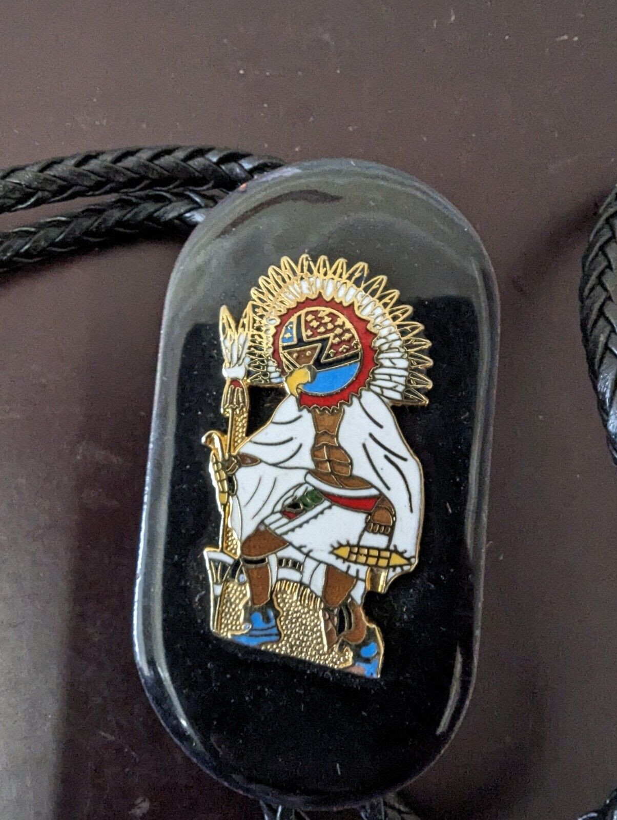 Vintage Unique Intricate High Priest Enamel Bolo