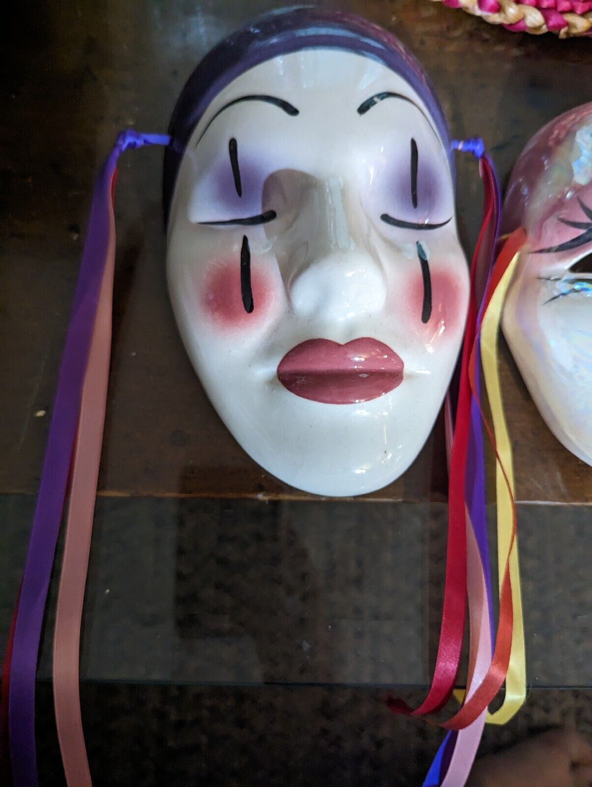 Two Hand Crafted Porcelain Face Masks