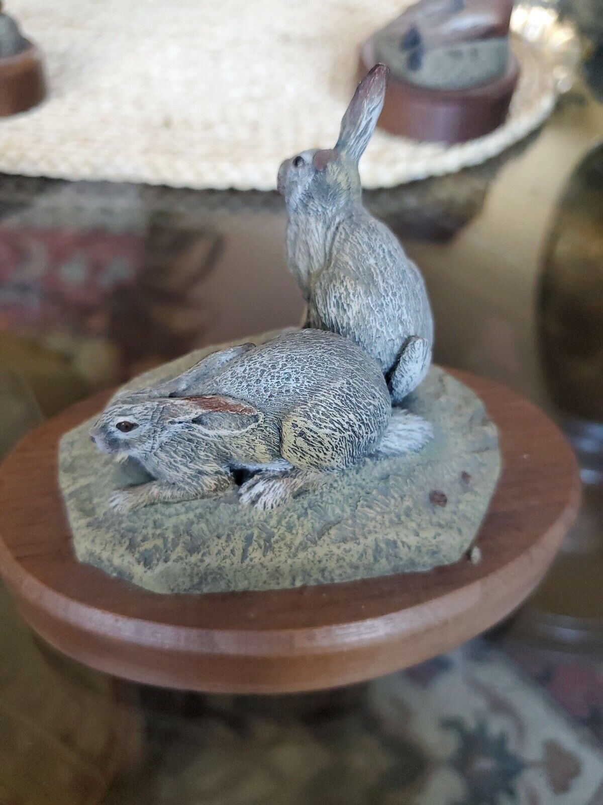 Vintage Hamilton Collection Rabbit Figurine Audubon Bronzes by The Deatons