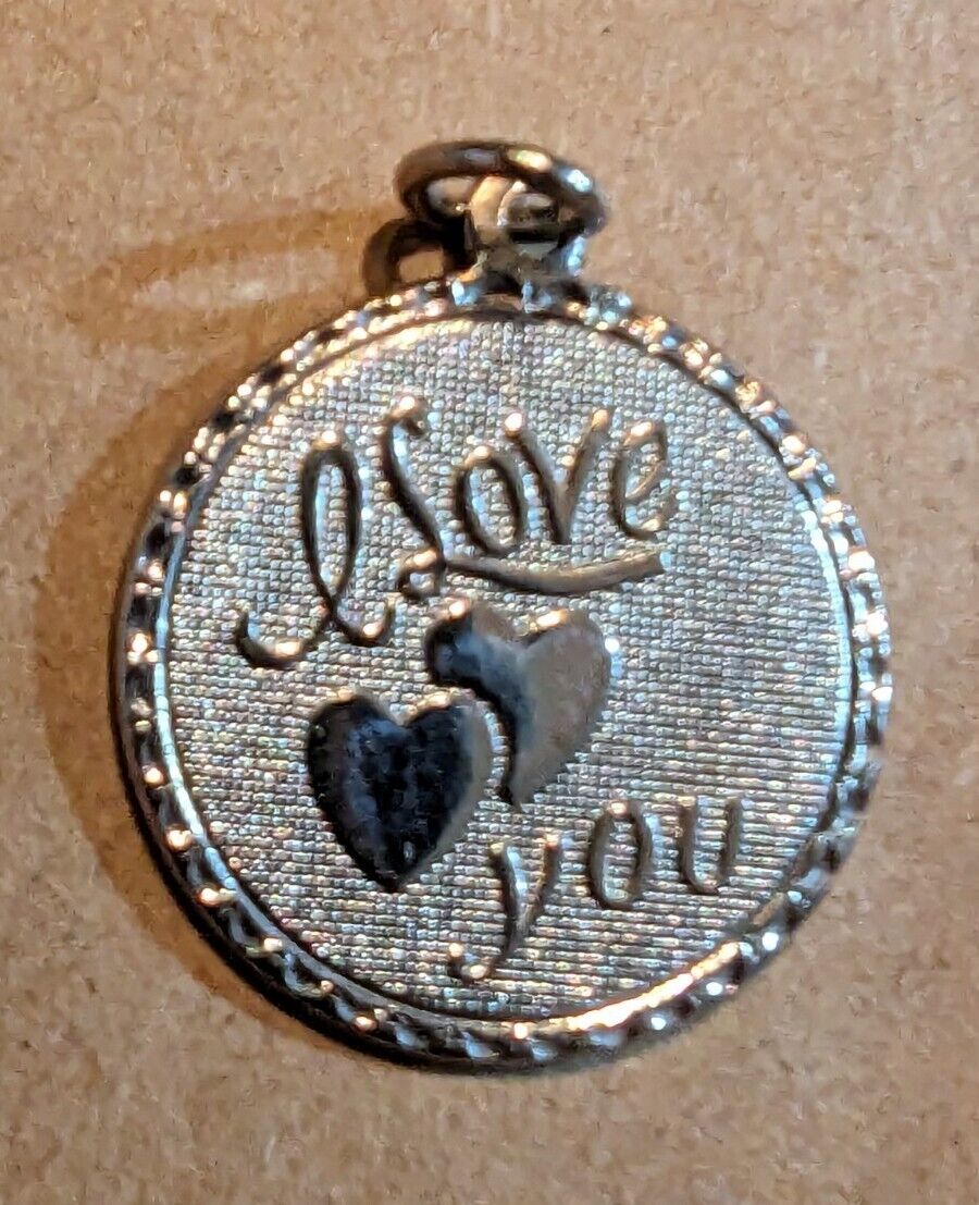 Sterling Silver I Love You Round Pendant