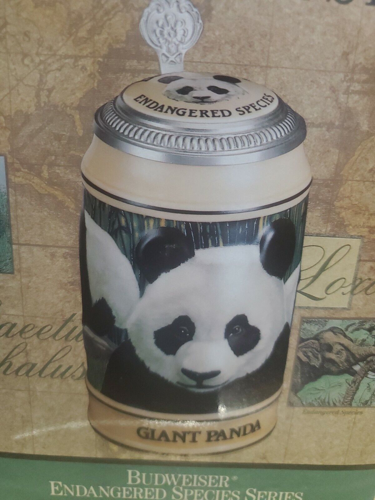 Vintage 1992 Budweiser Giant Panda Stein Endangered Species Series New in Box