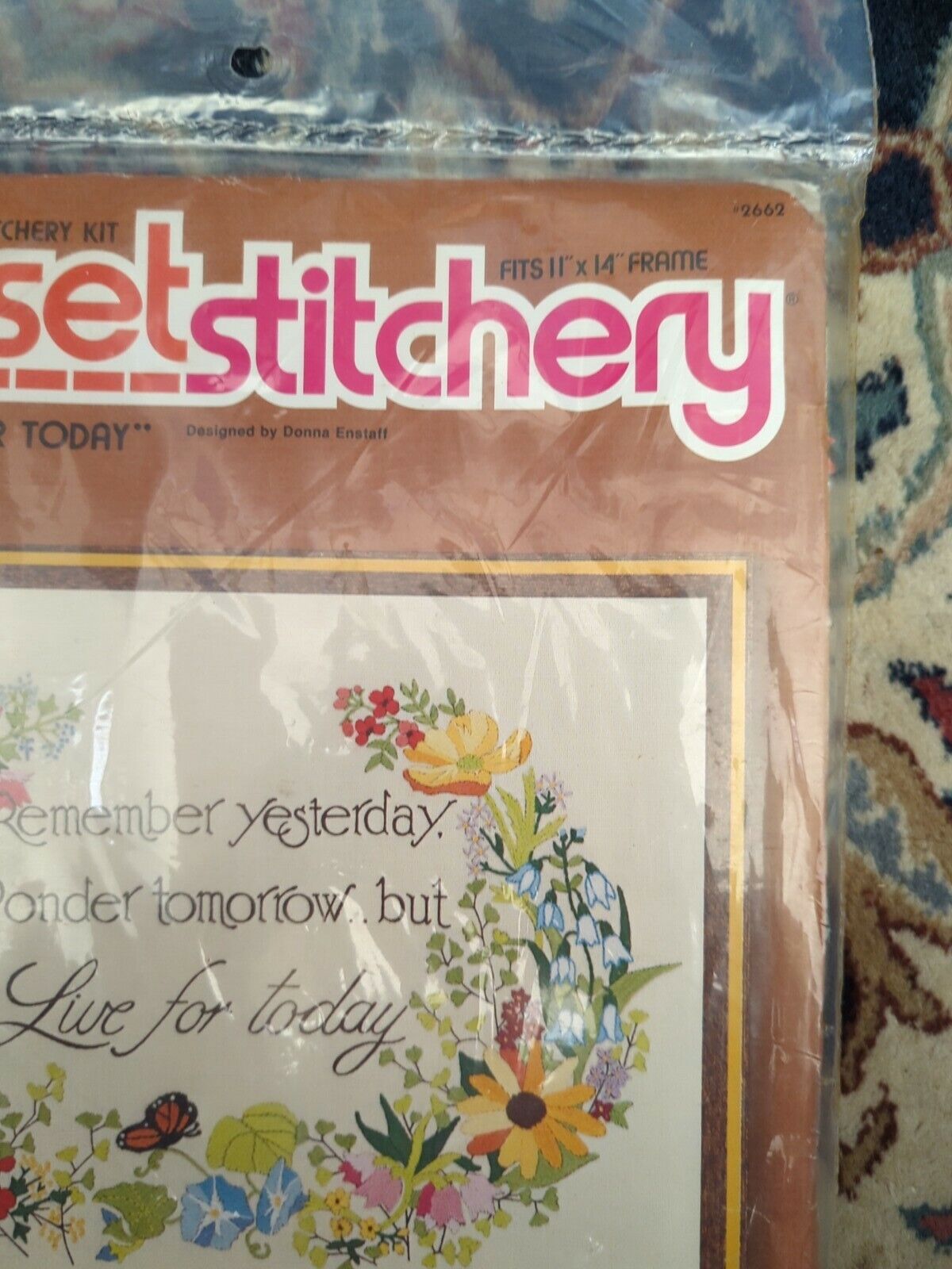 Vintage Sunset Stitchery Kit Live For Today By Donna Enstaff 2662