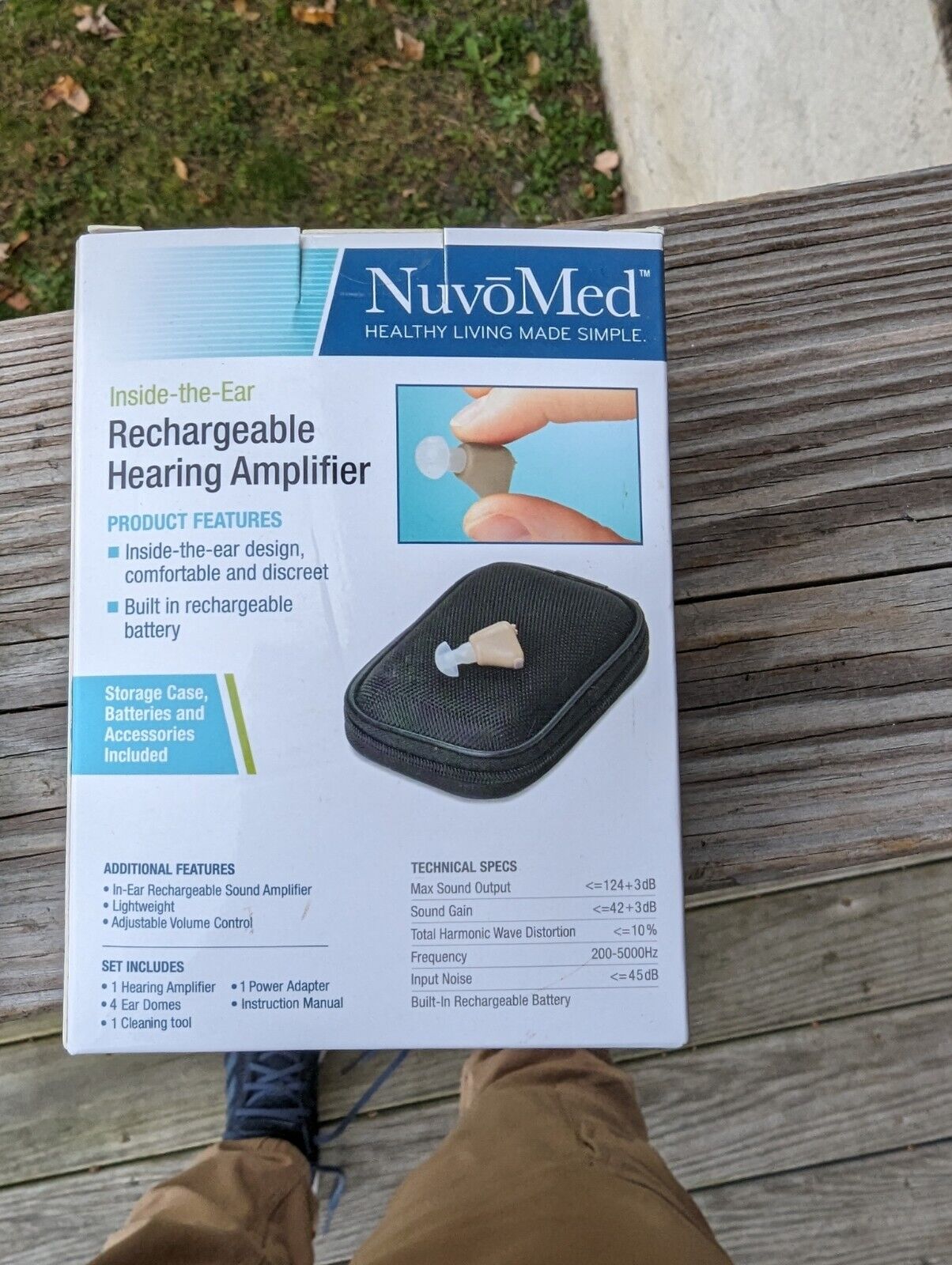 2 New Sealed NuvoMed Inside the Ear Rechargeable Hearing Amplifiers w Case