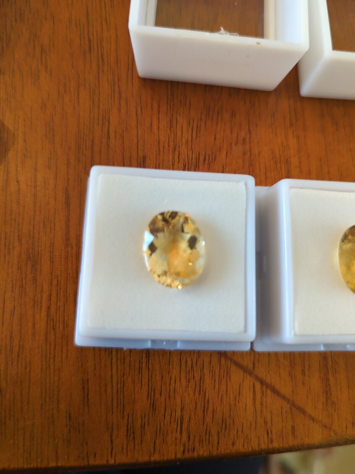 Two Loose Citrine Cut Gems Stones 17.00 Cts Total Wt 16x12mm Each Oval Shaped