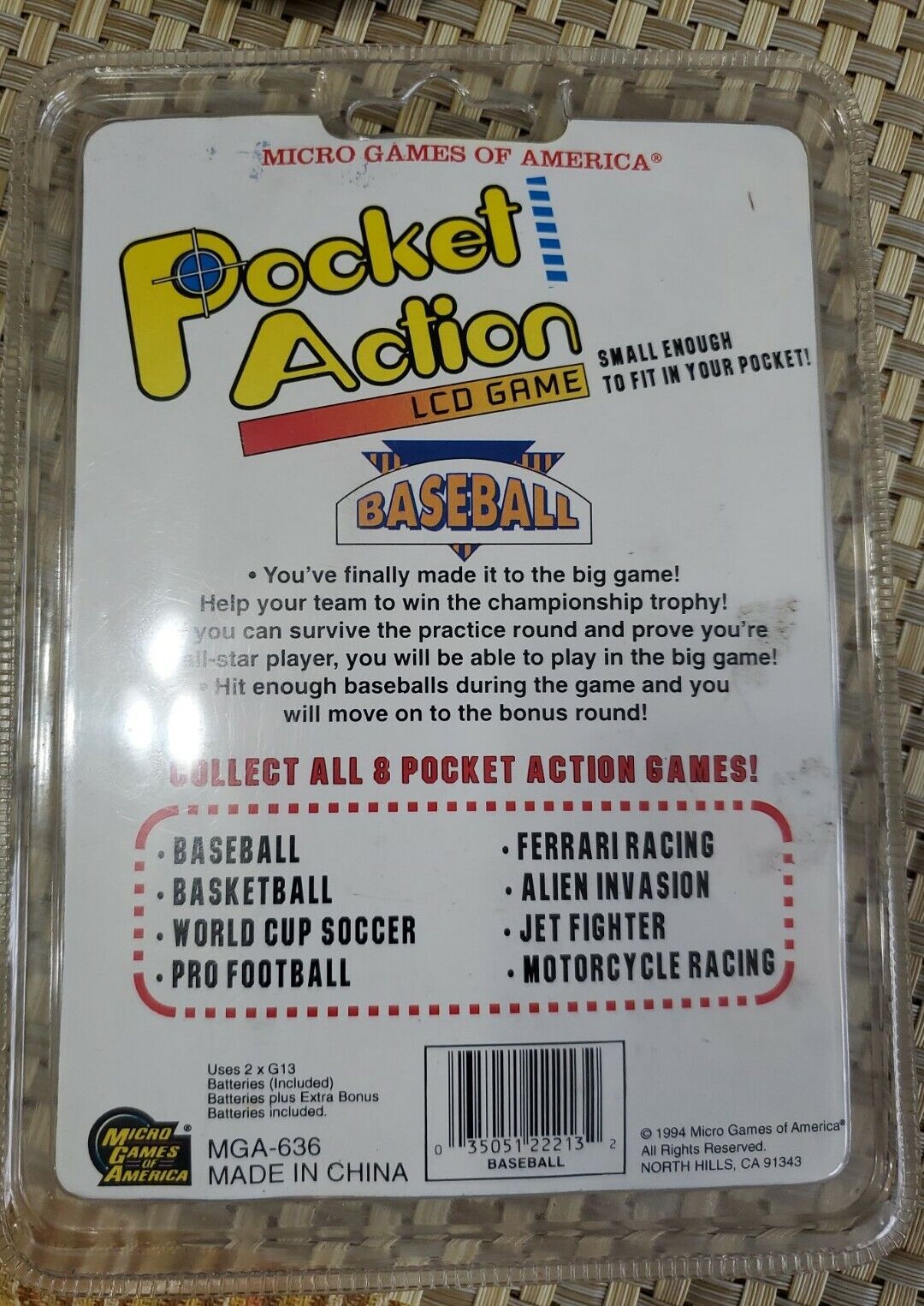 Micro Games Of America Pocket Action Lcd Game Baseball MGA-636