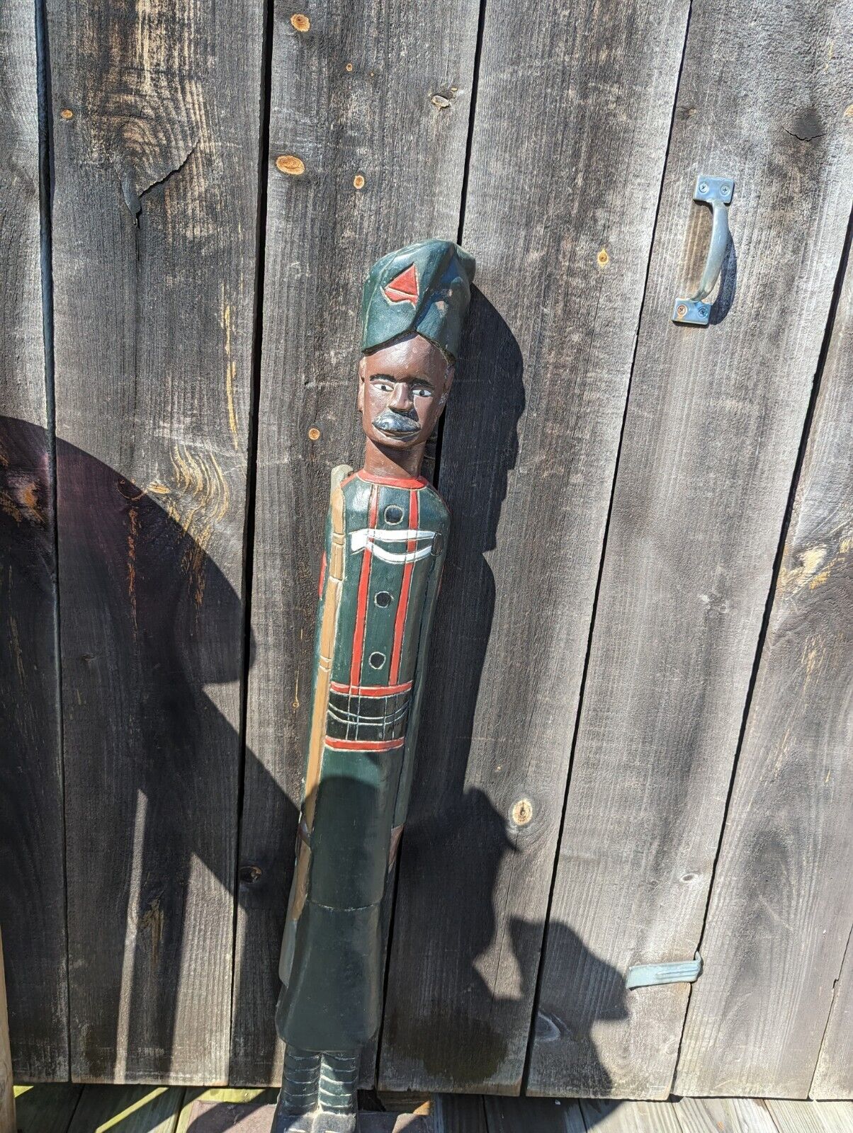 125th Napier Rifles 1905 Carved Wood Indian 3 Foot Tall Soldier Statue