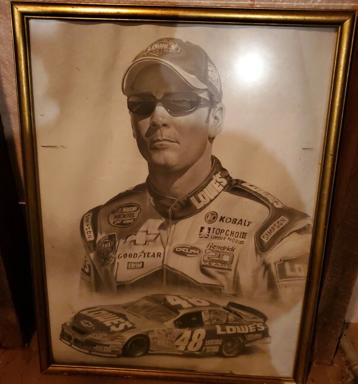 Jimmie Johnson NASCAR Lowes 48 Framed Portrait