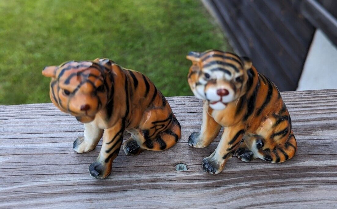 Vintage Two Ceramic Tigers