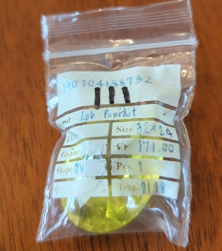 Lab Created Peridot Gem Green Oval Shaped Faceted 171 Cts loose gem