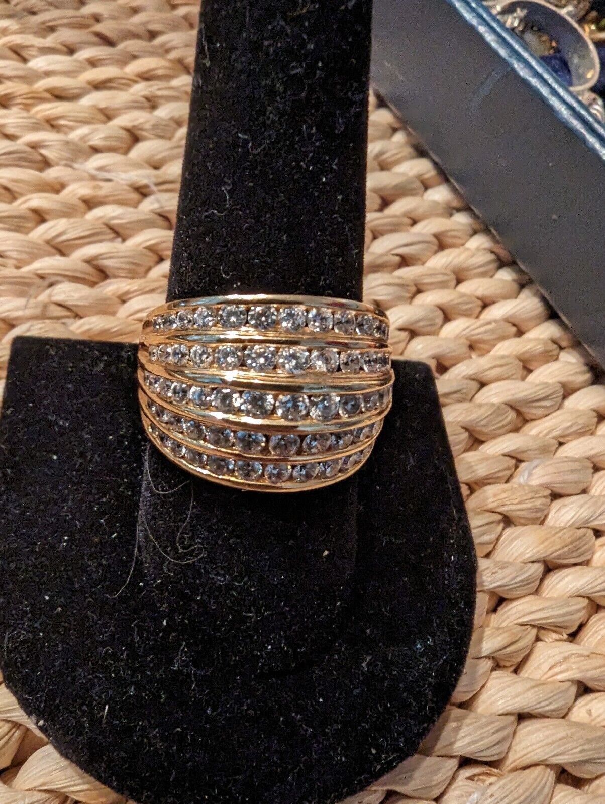 3 Cts Cz Wide Band 925 K's Ring Marked Size 9