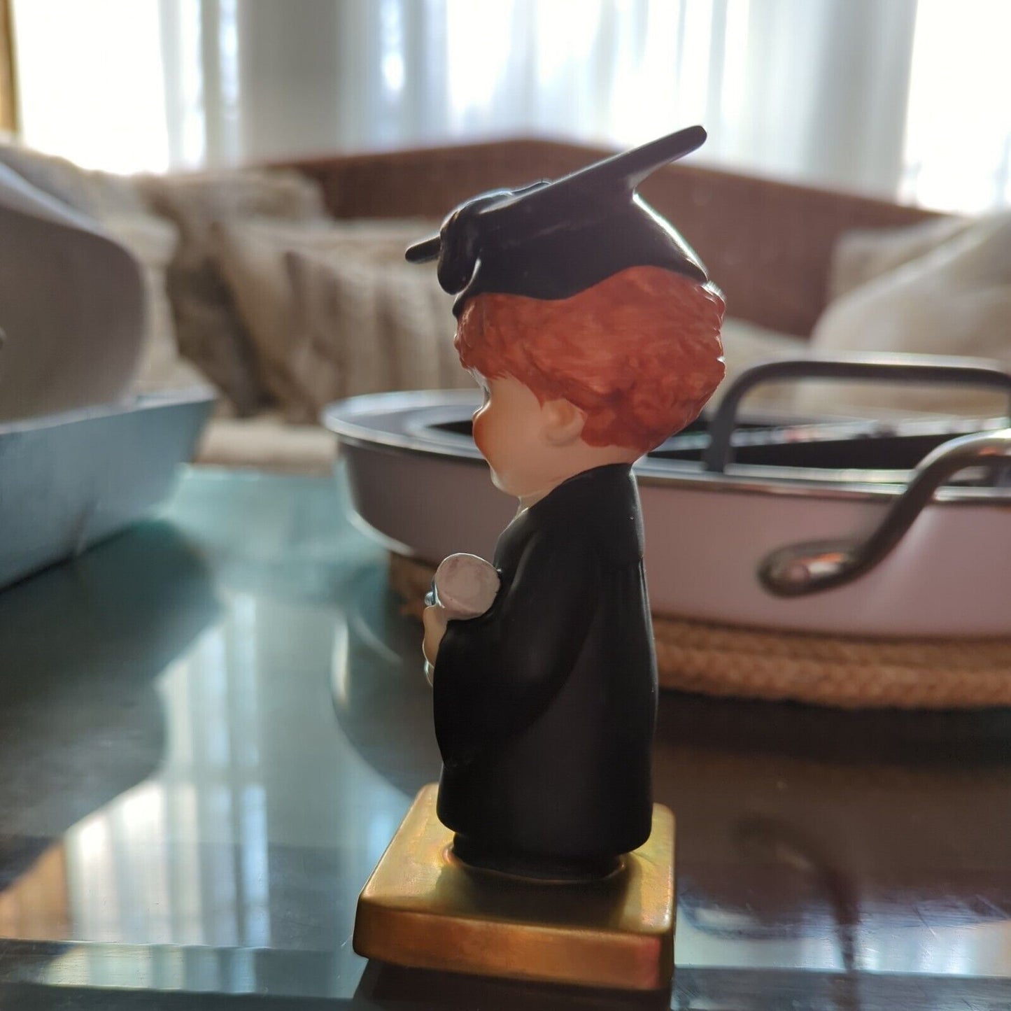 Vintage 1970 Goebel Redhead BYJ 69 Bachelor Degree Graduate Figurine  5.5" tall