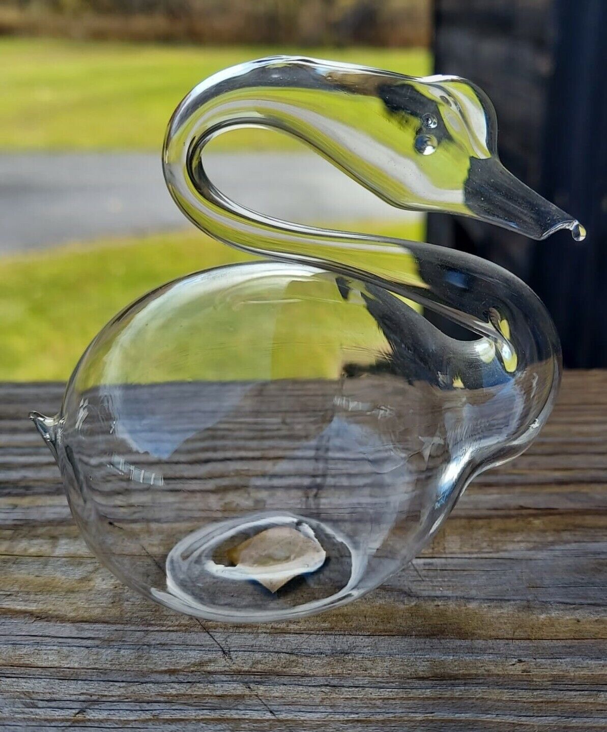 Knobler Clear Glass Swan set of four. 4" tall each