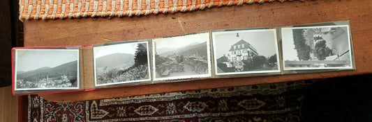 Old 8 Black And White European Photos In Wallet Sized Album