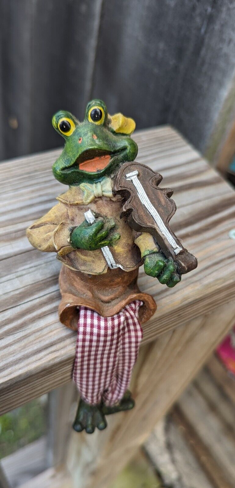 Vintage Fiddle Playing Sitting Frog