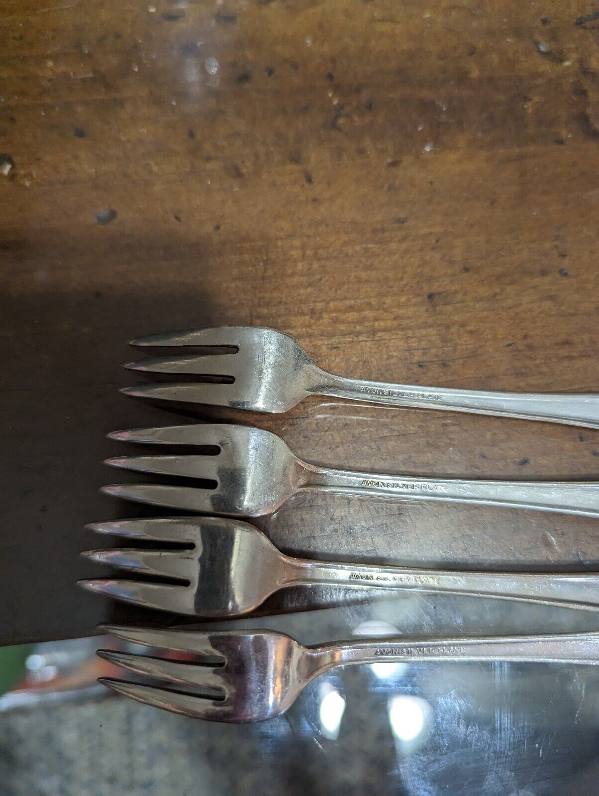 Set Of Four Vintage Avon Silver Plated Cocktail Forks