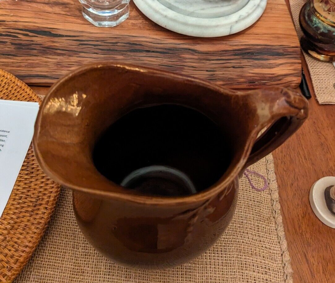 Brown Glazed Pottery Pitcher