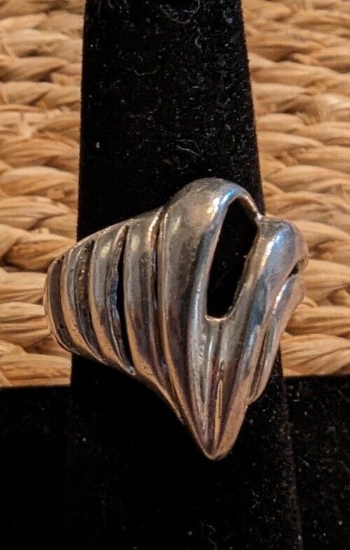 925 Italy Sterling Silver Large Swirl Ring Size 6