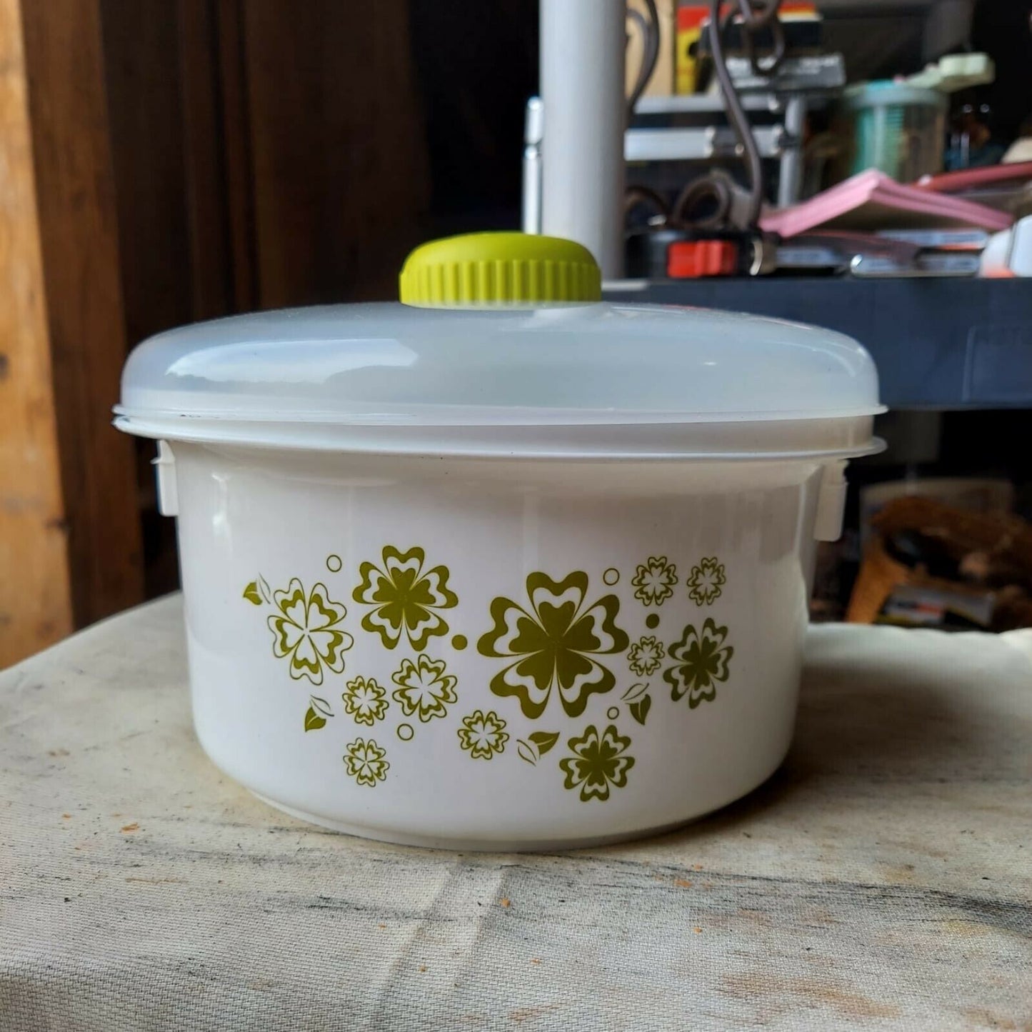 green floral microwave cookware and Storage set