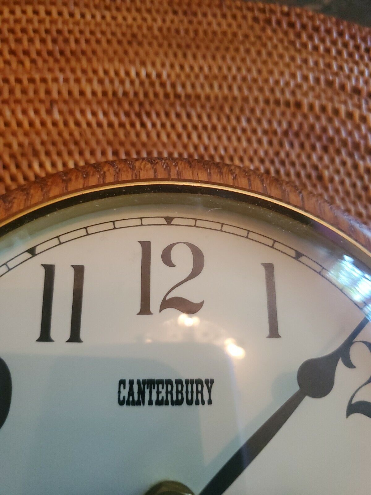 VINTAGE WOODFRAMED CANTERBURY KITCHEN WALL CLOCK