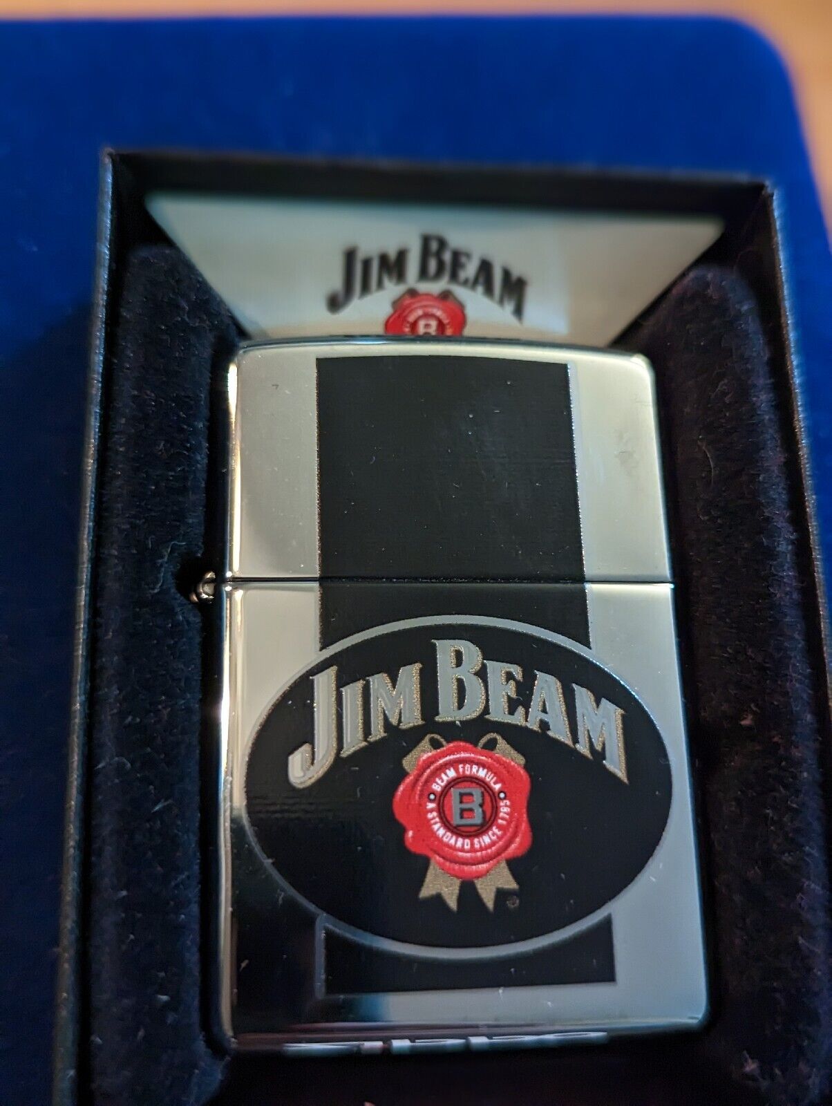 Classy Polished Chrome Jim Beam Zippo Lighter NIB