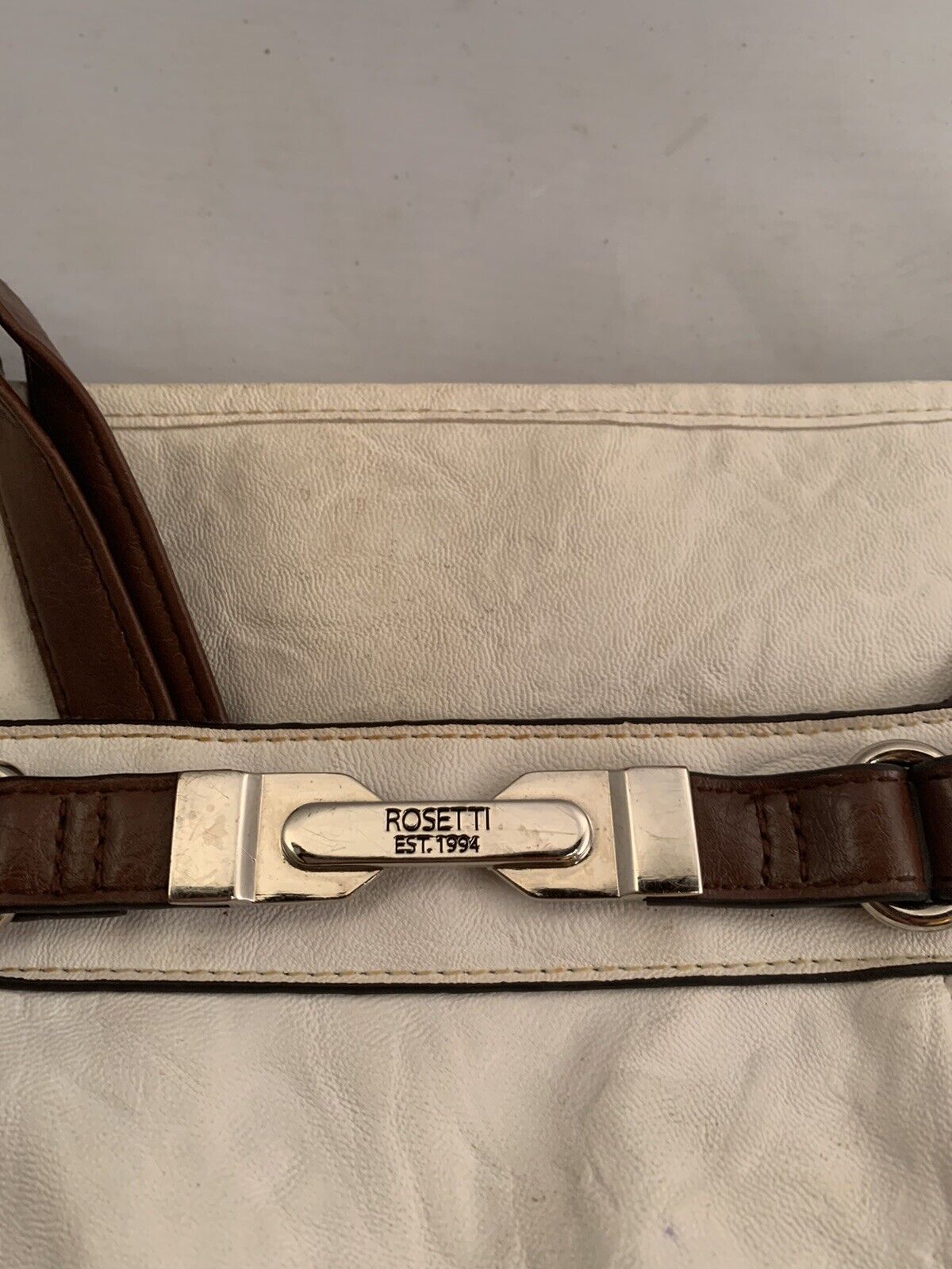 Rosetti White And Brown Purse