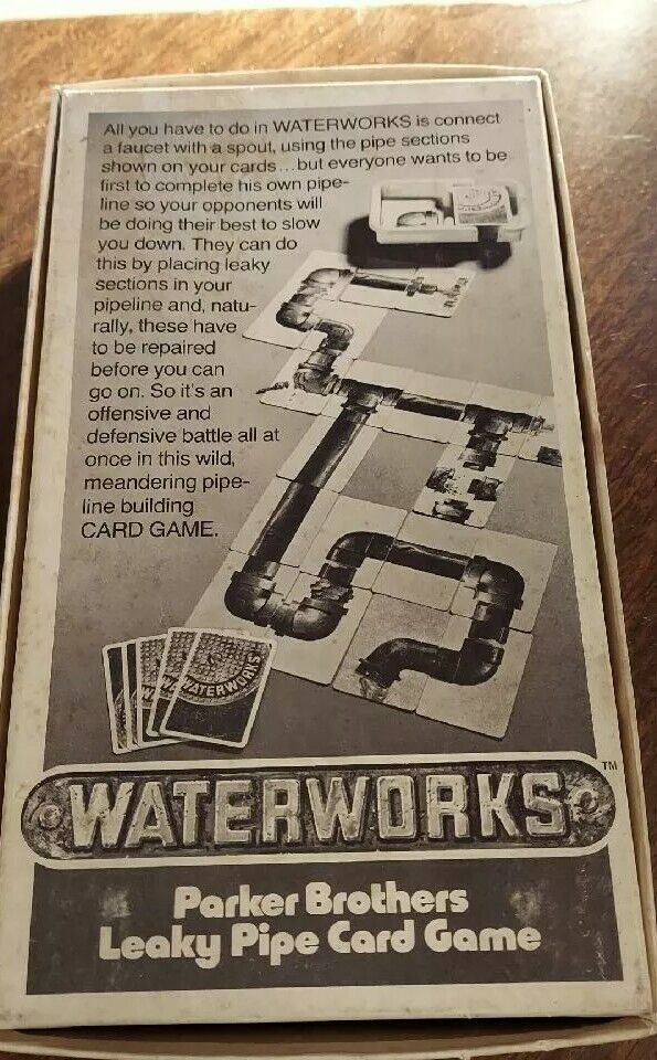 Vintage 1972 WATERWORKS Parker Brothers Leaky Pipe Card Game