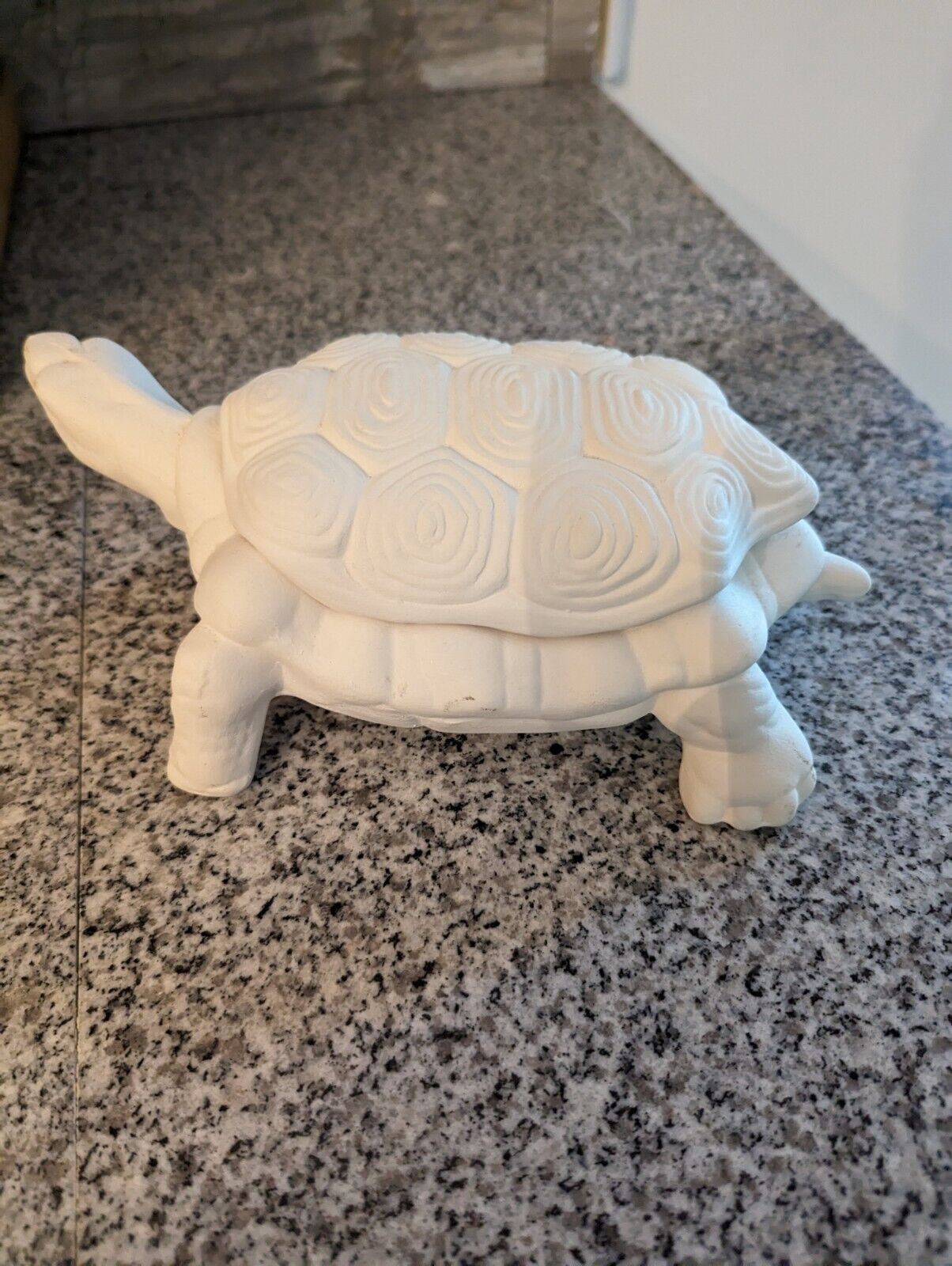 Arnels All White Turtle Jewelry Larg Trinket box Mold Aprox 6" By 3.5"