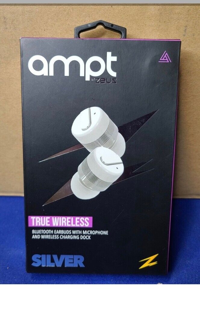 AMPT True Wireless Bluetooth Stereo Earbuds with Quick Charger - Built In Microp