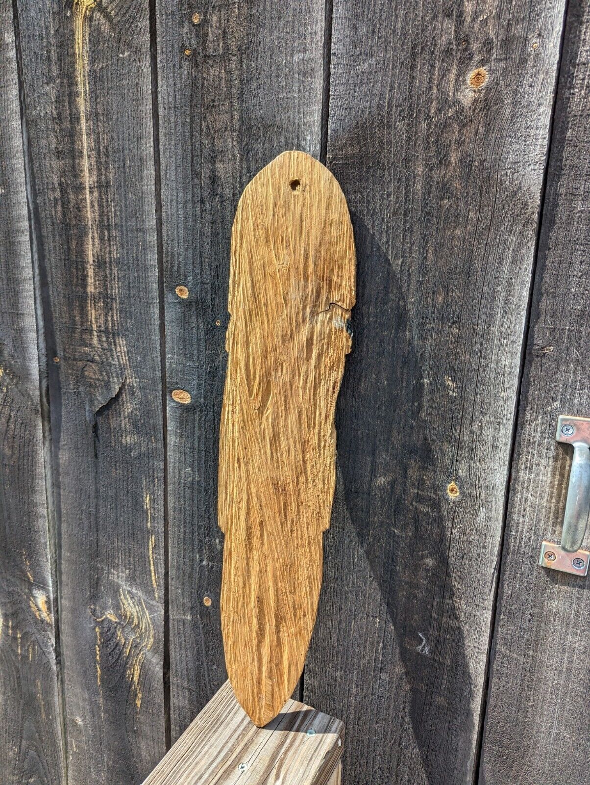 Slender Elongated Primitive Bearded Real Wood Carved Man Mask Wall Hanging 2 Ft