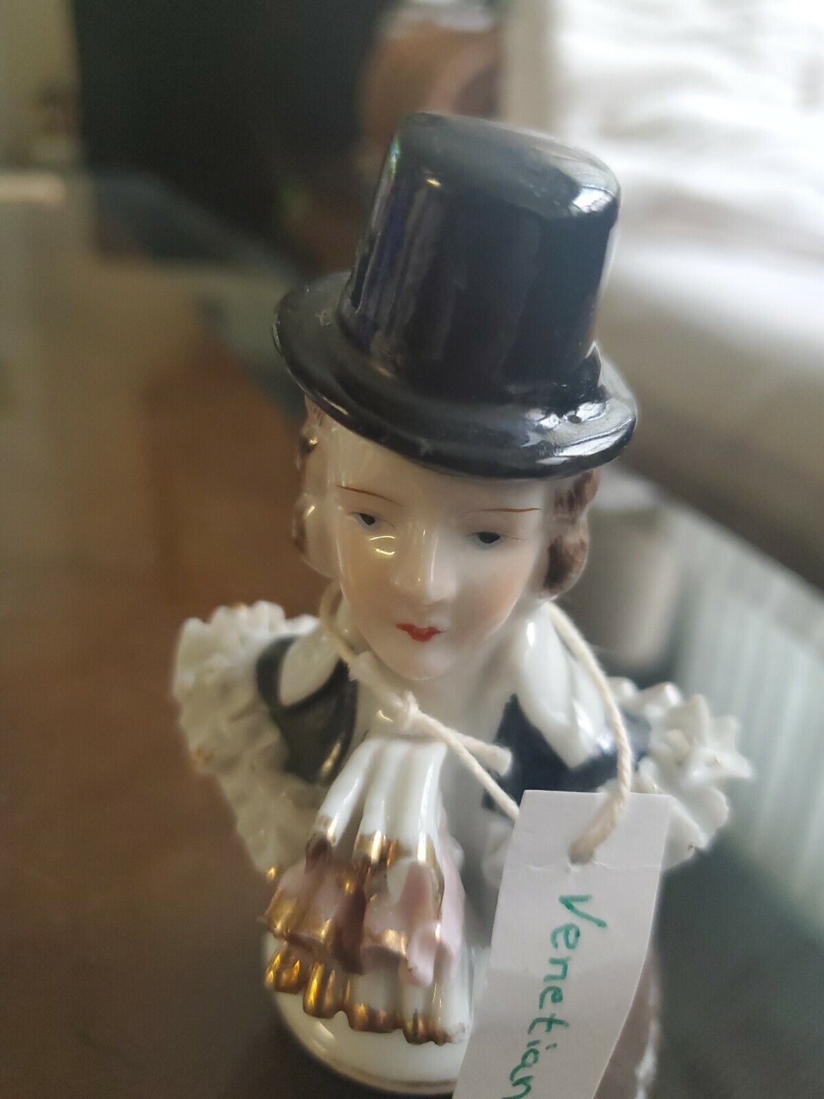 Vintage Venetian Mini Porcelain Victorian Gentleman Figurine