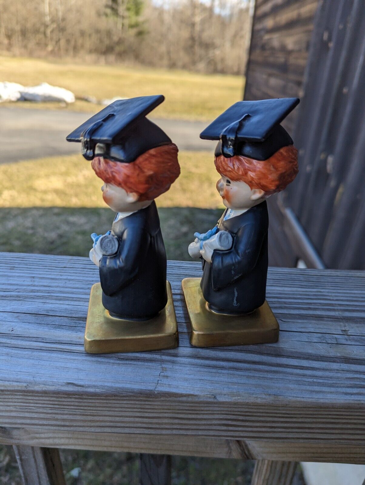 Pair of GOEBEL REDHEAD BACHELOR DEGREE FIGURINES (BOY GRADUATE) 5"H WEST GERMANY