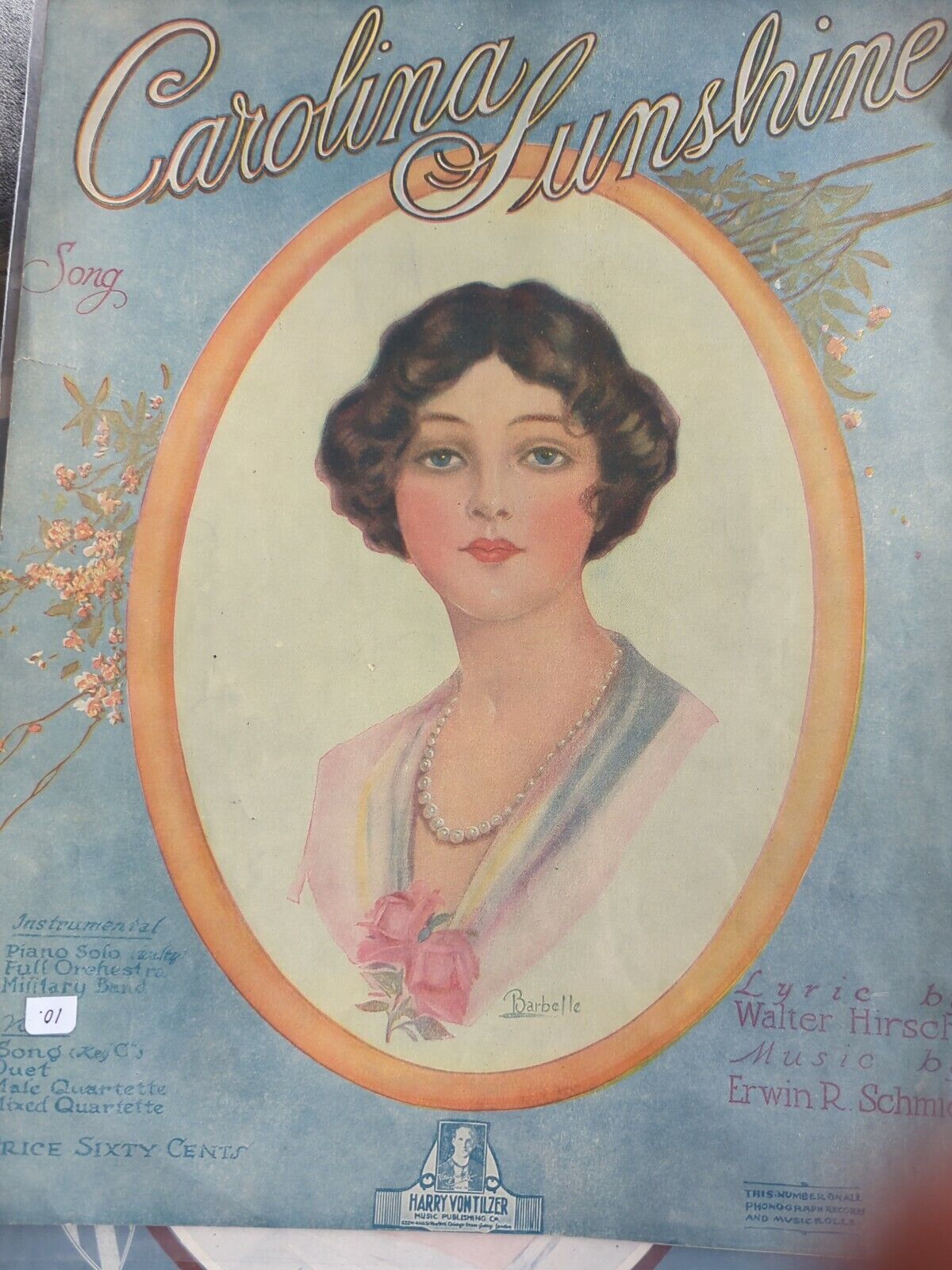 Carolina Sunshine, vintage sheet music 1919