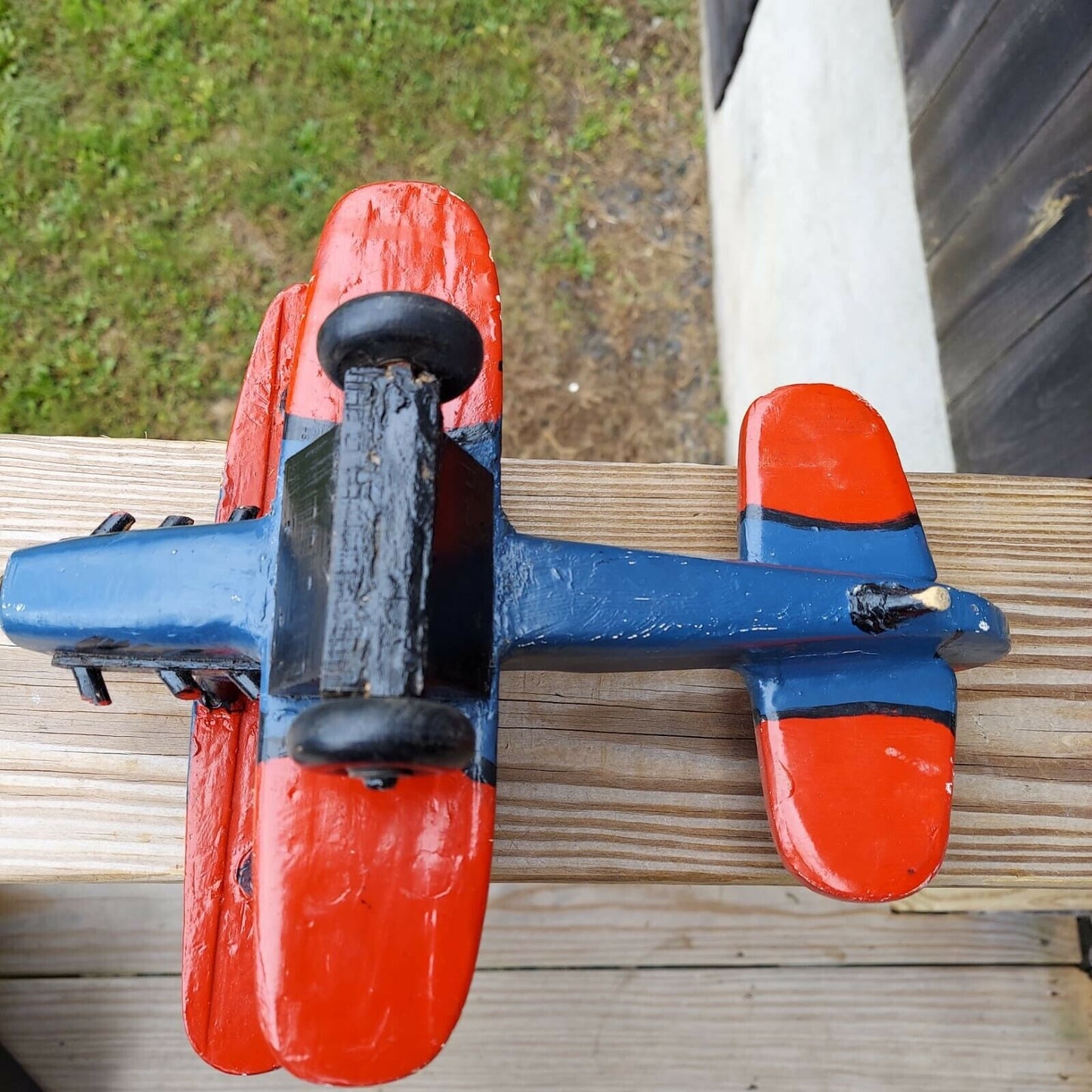 Vintage Wooden Airplane And Truck Toys Models