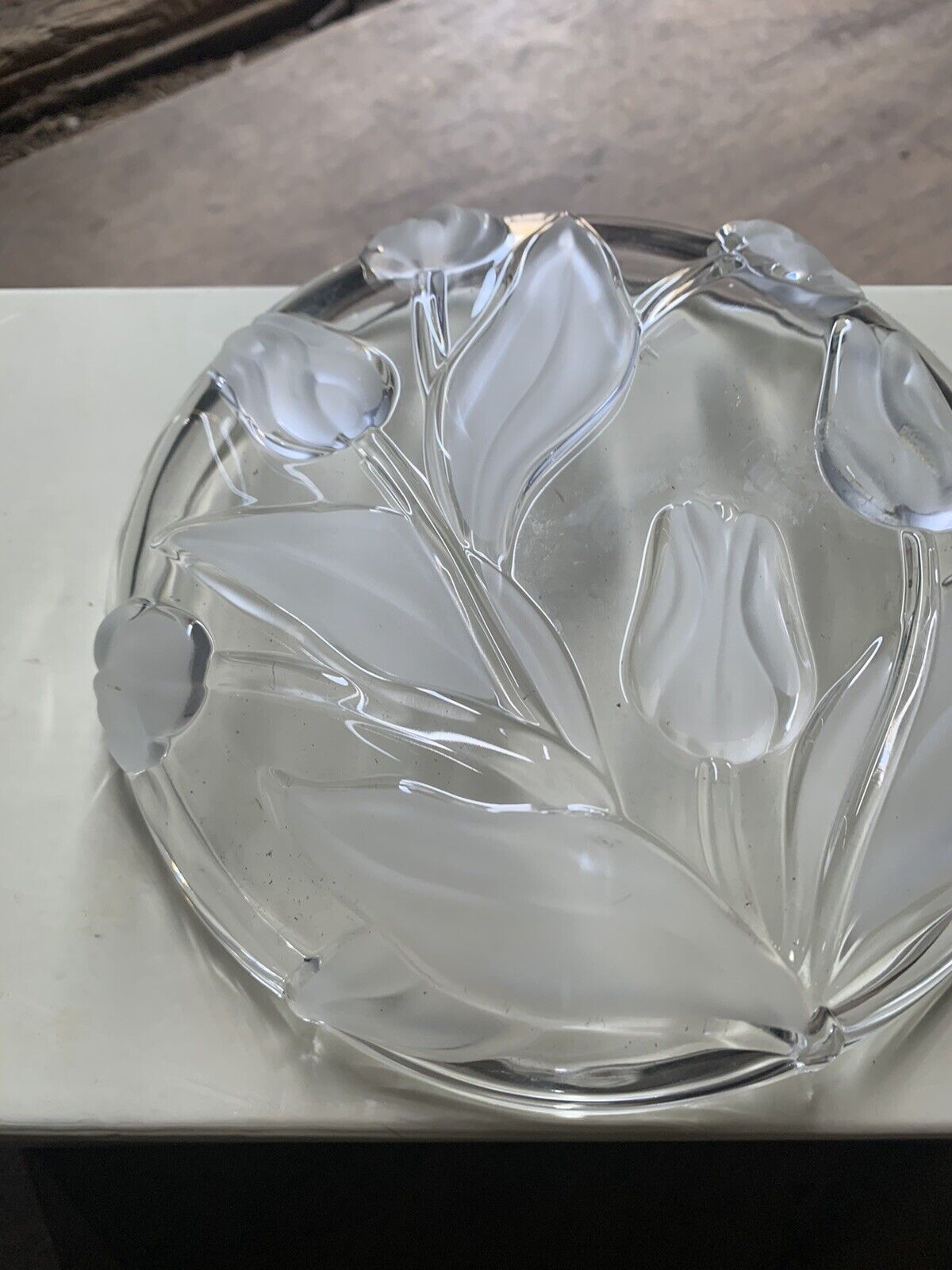 decorative art glass plate With Roses