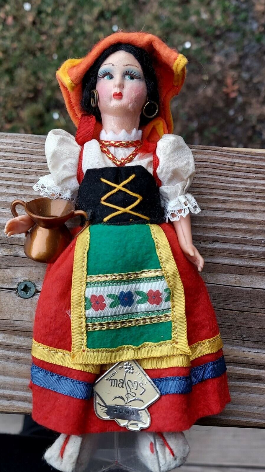 Vintage Magis Roma Italian Handmade 7” Doll W/ Tag