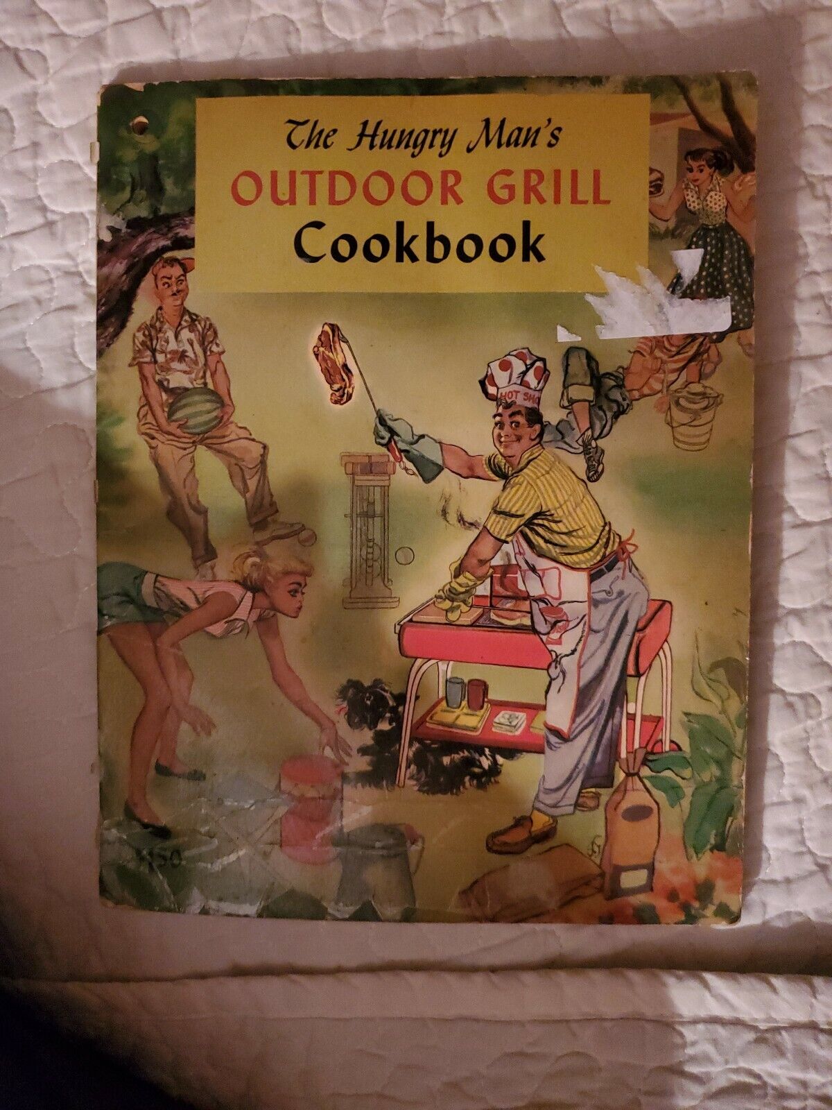 Vintage The Hungry Man's Outdoor Grill Cookbook- Softcover 1953 Spencer Press