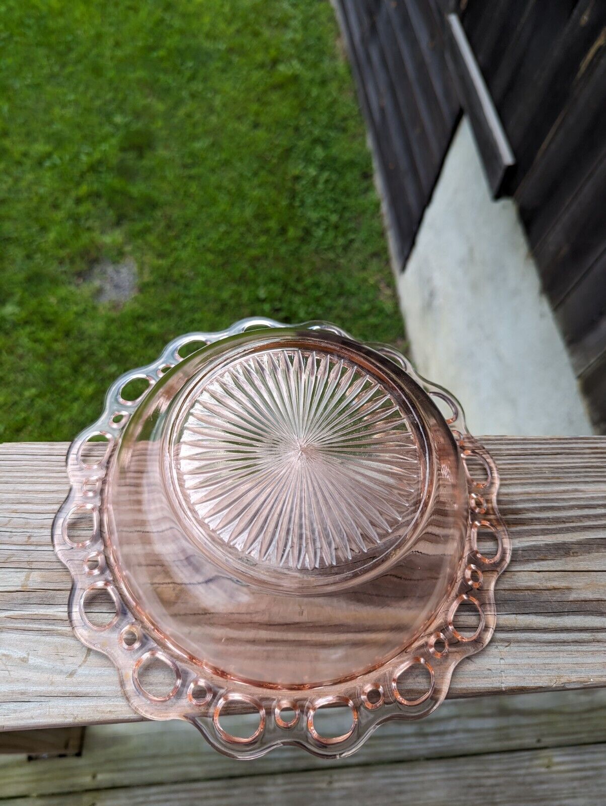 Vintage 1930's Anchor Hocking Old Colony Open Lace Pink Depression Glass Bowl